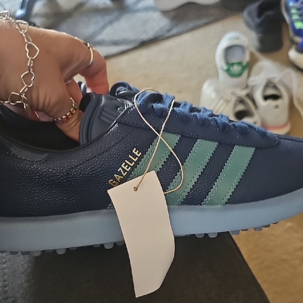 Adidas Gazelle Navy and Teal Golf Sneakers